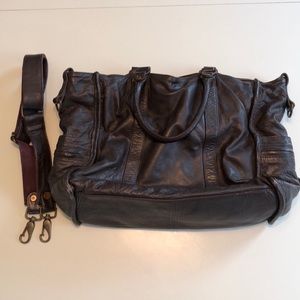 Dark Brown Leather shoulder / crossbody / work bag